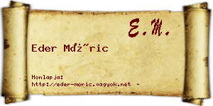 Eder Móric névjegykártya
